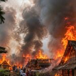 Kebakaran Hebat Landa Kampung Adat Kasepuhan Ciptamulya Sukabumi